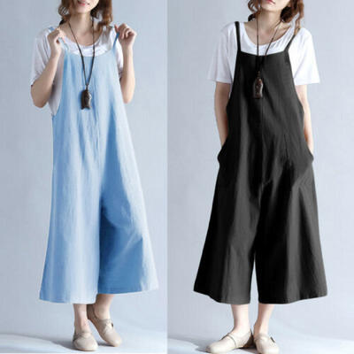 

Women Casual Loose Denim Jeans Pants Overalls Straps Jumpsuit Romper Trousers US