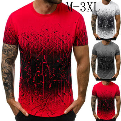 

Men Gym Muscle Tops Tee Button T-Shirt Cotton Slim Fit O-Neck Casual -3XL