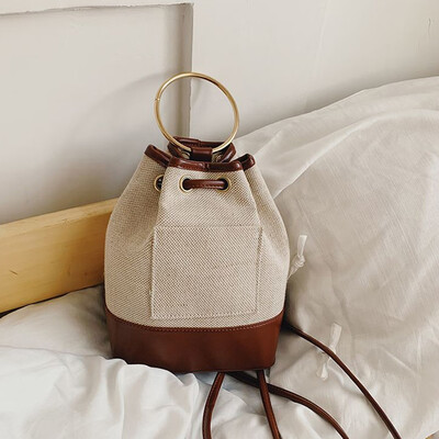 

Tailored Fashion Women Retro Weave Leather Letter Chain Handle Bag Backpack Shoulder Bags