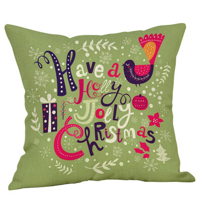 

〖Follure〗Merry Christmas Pillow Cases Cotton Linen Sofa Cushion Cover Home Decor