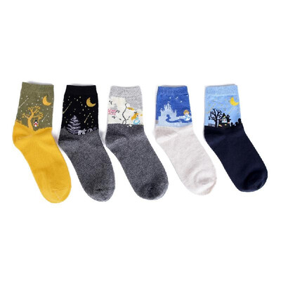 

5 Pairs of Mixed Women Cotton Socks Breathable Comfortable Middle Tube Socks Casual Socks