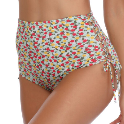 

Roseonmyhand Women Sexy Lace-up Floral Print Bandages Beach Bikini Swimwear Brief Trunks