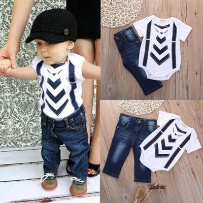 

Infant Baby Boy Girl Kids Clothes T-shirt TopsJeans Pants Sets Outfit 0-24Month