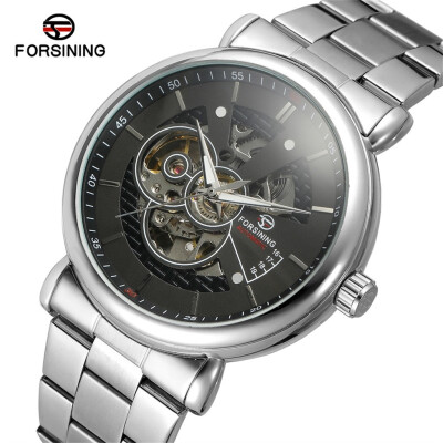 

Gobestart Hollow Luxury Design Business Fashion Mens Steel Belt Mechanical Watch