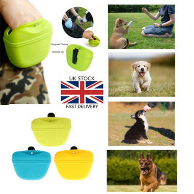 

UK SELLER Silicone Dog Treat Bag Pet Training Pocket Food Snack Pouch Waist Bags