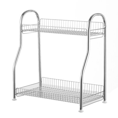 

6682B Kitchen Spice Racks 2-Tier Seasoning Shelf Kitchen Countertop Bathroom Organizer Seasoning Jars Bottle Rack Knife Rack wit