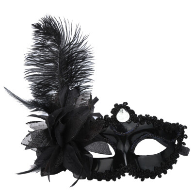 

Tailored Masquerade Feather Mask Halloween Cutout Prom Party Mask Accessories