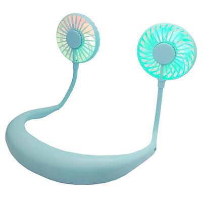 

LED Light Outdoor Sports Neck Band Fan Portable Mini Neckband USB Charging