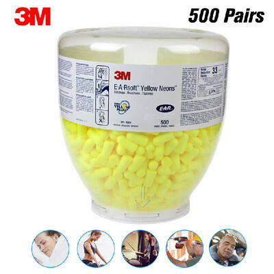 

3M Soft Earplugs Yellow Neons 500 Pairs One Touch Refill Earplugs Disposable Uncorded Earplugs 391-1004