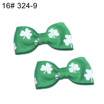 

12Pcs Lovely Saint Patricks Day Shamrock Girls Hair Clip Bow Hairpin Headwear