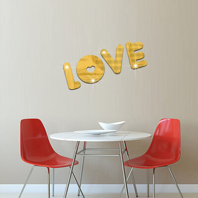 

〖Follure〗Acrylic 3D Love Word Combination Mirror Effect Wall Sticker Decal Home Decor GD