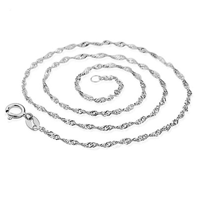 

Womens Silver Plated Water Wave DIY Chain Necklace Jewelry Charms for Party Prom