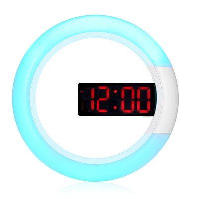 

TS - S24 Remote Control Digital RGB LED Mirror Wall Alarm Clock Thermometer