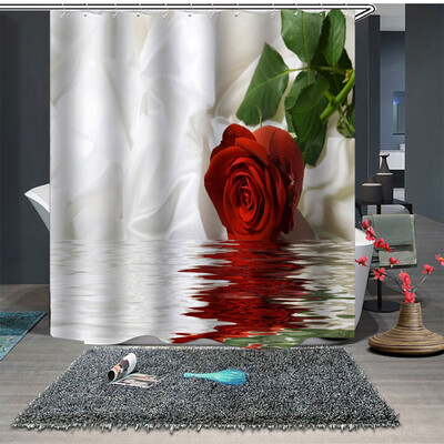 

Gobestart Popular Waterproof Shower Curtain With 12 Hooks Printed Bathroom 180x180cm