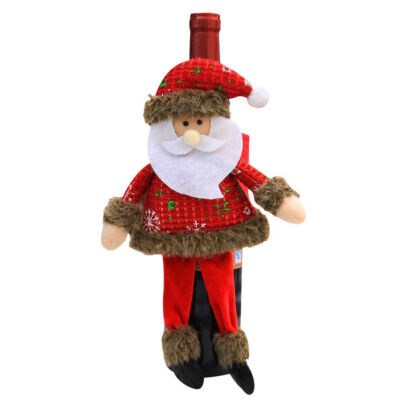 

Christmas Party Wine Bottle Cover Santa Claus Snowman Dolls Xmas Home Restaurant Dinner Decoration Christmas Champagne Wine Hat