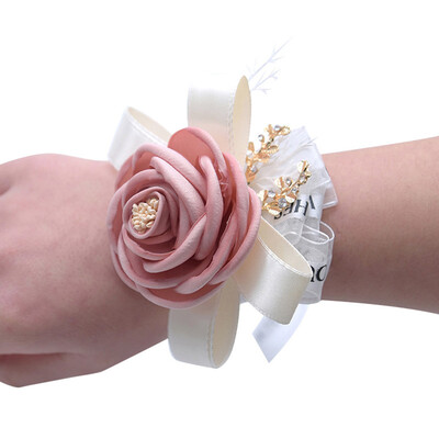 

Exquisite Cloth Single Flower Wistband Ribbon Handmade Wedding Supply Decor Chic