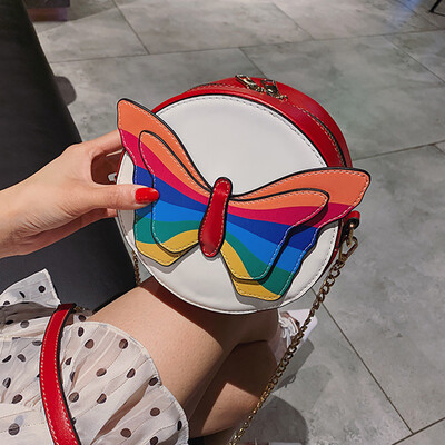 

Tailored Women New Fashion Butterfly Hit Color Chain Bag Messenger Shoulder Bag