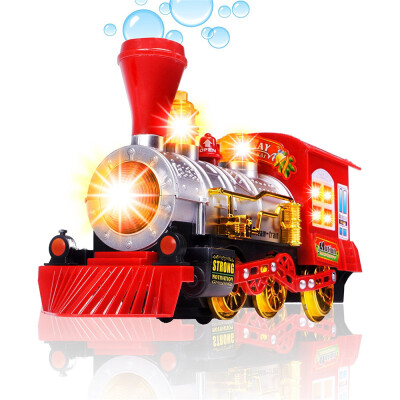 

Steam Train Blowing Bubble Machine Music Light Battery Operated Liquid Kids Toy