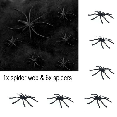 

Toponeto Cotton Spider Web Halloween Props Spider Home Bar Party Festival Decoration