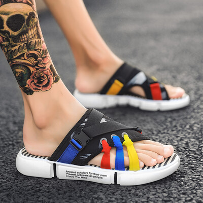 

One-word Slipper Summer Trend Youth Personality Slipper Fashion Mens Slippers Outdoor Wear Summer Sandals