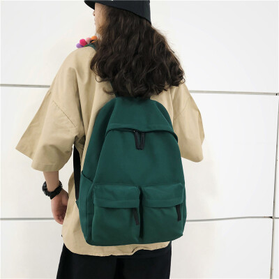 

Solid color ins wind bag female Korean ulzzang high school junior high school students backpack backpack backpack Joker