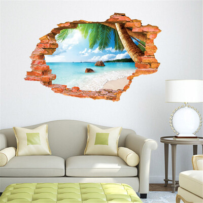 

〖Follure〗3D DIY Sunny Beach Removable Wall Decal Family Home Sticker Mural Art Home Decor