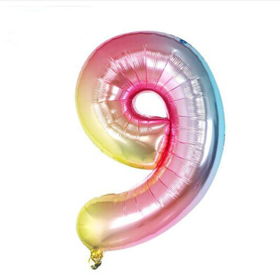 

FUNNYBUNNY Creative 40 Inch Gradient Color Digital Aluminum Balloon Birthday Wedding Decoration Birthday Balloons