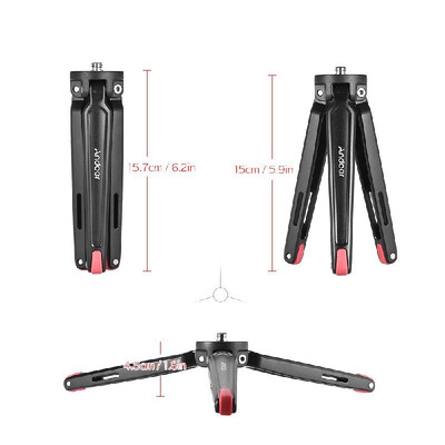 

Andoer Mini Handheld Travel Desktop Tripod Camera Stand Holder Aluminum Alloy 11Lbs Load Capacity for Canon Nikon Sony DSLR for