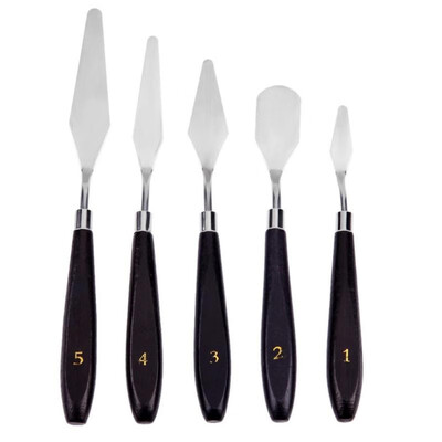 

5pcs Stainless Steel Spatula Palette Knife Painting Mixing Scraper Set