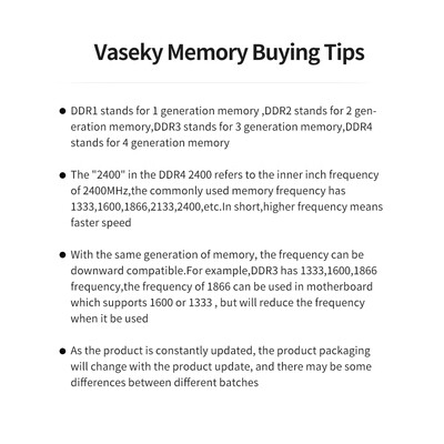 

Vaseky 4G Memory DDR3 1333 4G Desktop Memory High Speed ReadWrite Noiseless Desktop Memory DDR3 1333MHz