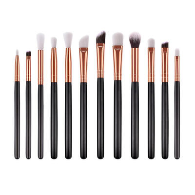 

12pcs Pro Eyes Makeup Brushes Set Wood Handle Eyeshadow Eyeliner Applicator