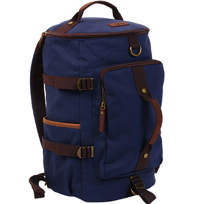 

✅Discovery Adventures Discovery Channel Multi-function Luggage Bag Canvas Bag Female Korean Shoulder Bag Mens Fitness Backpack Three-Use Travel Backpack DHF64687 Blue