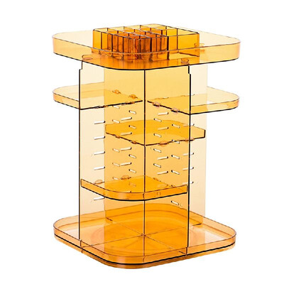 

Makeup Organizer 360 Degree Rotation Multi-Functional Cosmetic Display Case Storage Box DIY Adjustable Height for Brushes Lipstick