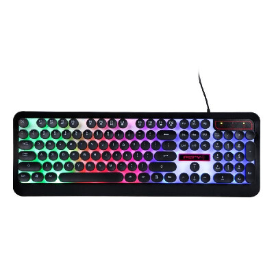 

Rainbow LED Backlit Gaming Keyboard Illuminated Keyboard Ergonomic Design Office Work Keyboard for PC Laptop