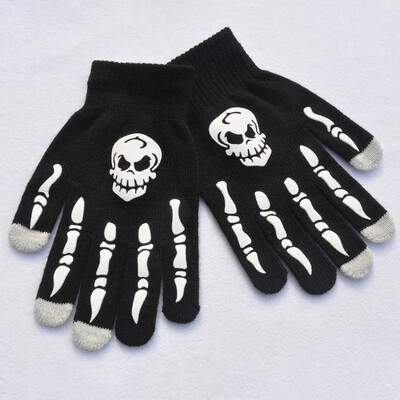 

2019 Fashion Men Women Boy Girl Magic Gloves Halloween Fancy Dress Skull Skeleton Finger Bones