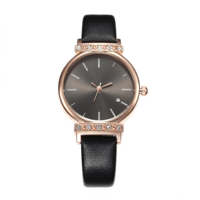 

Best selling simple casual belt watch female models rhinestone inlaid ladies quartz wrist watch