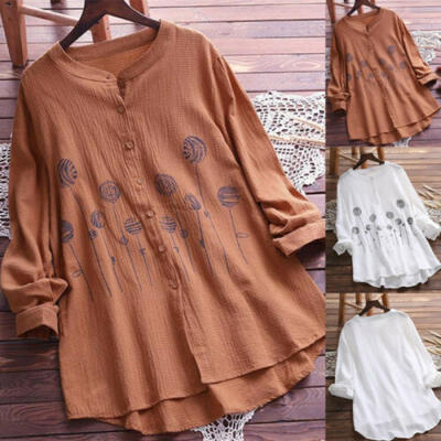 

Hot Women Cotton&Linen Summer Cool Gypsy Baggy Tunic Top Shirt Blouse Plus Size