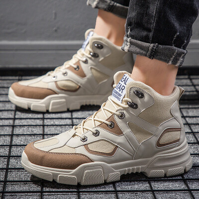 

Retro Martin boots mens high canvas casual British wind high to help the trend of wild tooling shoes