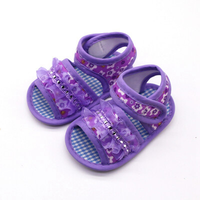

Girl Breathable Floral Pattern Shoes With Lace Cotton Breathable Anti-Slip Shoes Casual Soft Soled Shoes