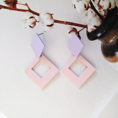

2019 new brand design candy color stitching earrings generous simple temperament summer earrings gifts Korean earrings for women