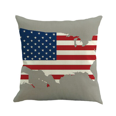 

〖Follure〗Super Soft Independence Day Linen Pillowcase Sofa Pad Set Home Decoration