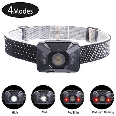 

LED Headlight 300LM Waterproof White Red Headlamp With 4 Lighting Modes And Gesture Recogntion Function
