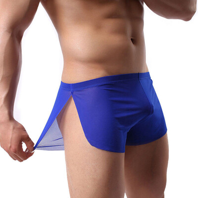 

Men Boxer Briefs Sexy Low Waist Large Bulge Pouch Seamless Unuderpant Ultra-thin