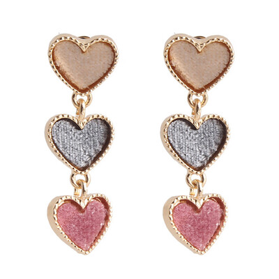 

Fashion Women Velvet Heart Ear Drop Dangle Earrings Party Jewelry Accessories