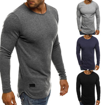 

2018 Fashion Men Slim Fit O Neck Long Sleeve Muscle Tee T-shirt Casual Tops Blouse