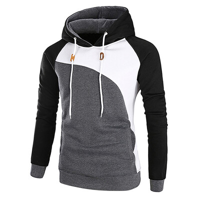 

Casual Color Blocking Drawstring Hoodie