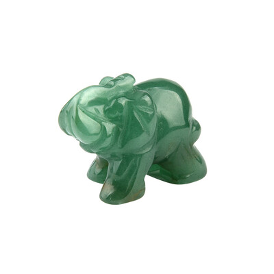 

〖Follure〗1Pcs Hand Carved Elephant Jade Gemstone Ornament Craft Paperweight