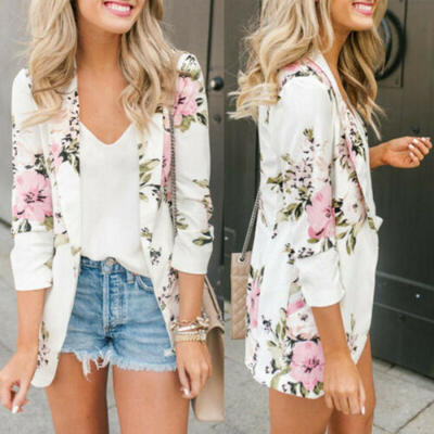

Women Slim Casual Business Blazer Suit Work Long Sleeve Coat Jacket Outwear Tops