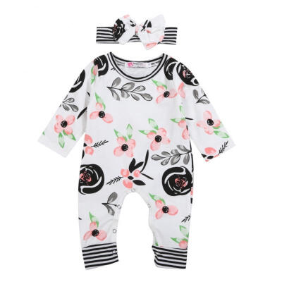 

Newborn Infant Baby Girls Flower Cotton Romper Jumpsuit Bodysuit Outfits Clothes