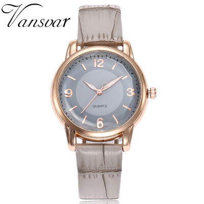 

Vansvar Womens Casual Quartz Leather Watch Analog Ladies Wristwatches relogio feminino reloj mujer bayan kol saati Clock 533